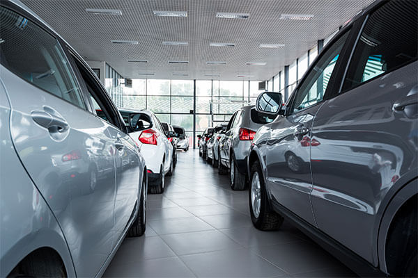 A dealership showroom for cars