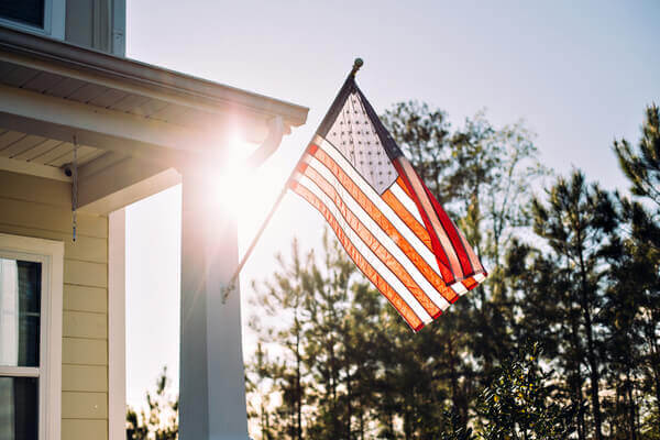 American flag hung on home paid for with BAH