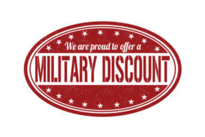 Discount sticker for military dining discounts