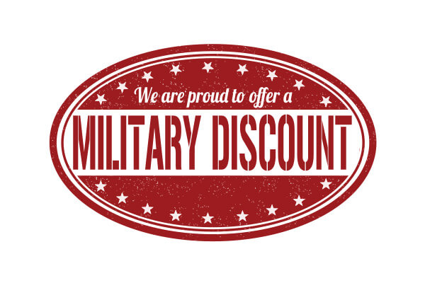 Discount sticker for military dining discounts
