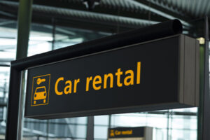 Car rental sign at the airport