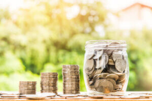 Jar of coins that someone has saved up