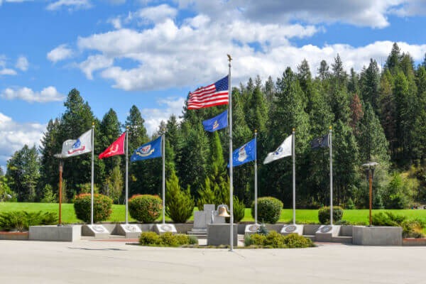 Flags from each branch of military