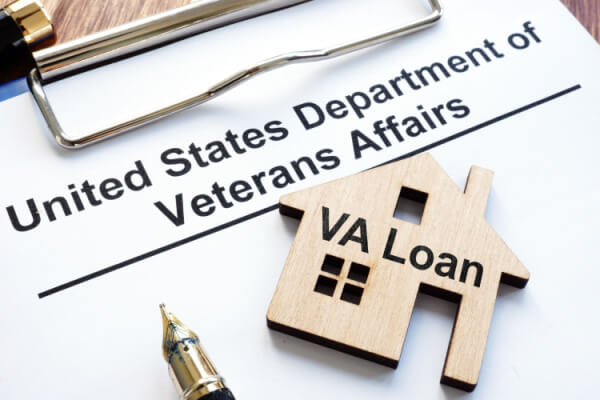 VA loan document on desk